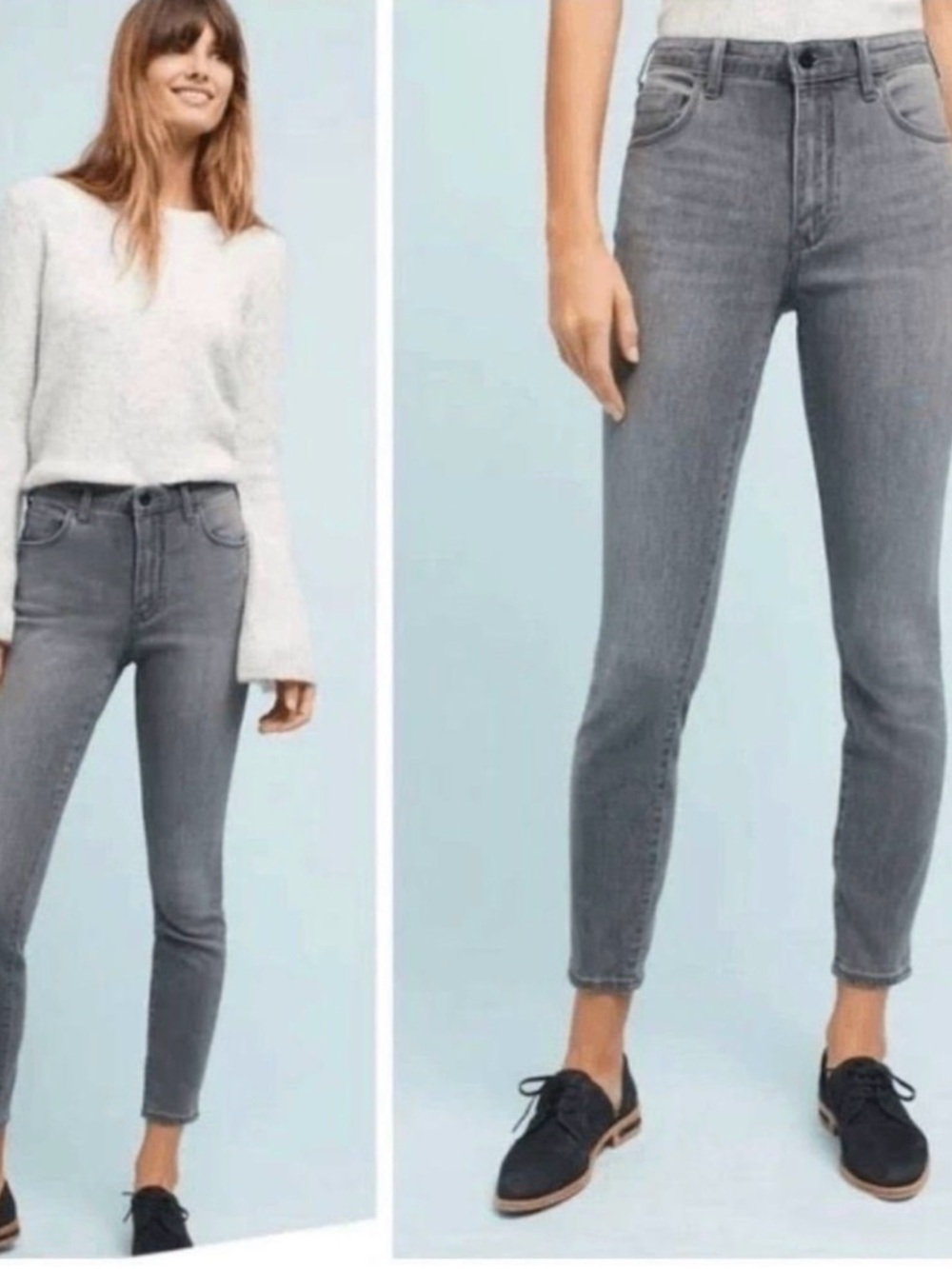Anthropologie Gray High-Rise Skinny Jeggings
